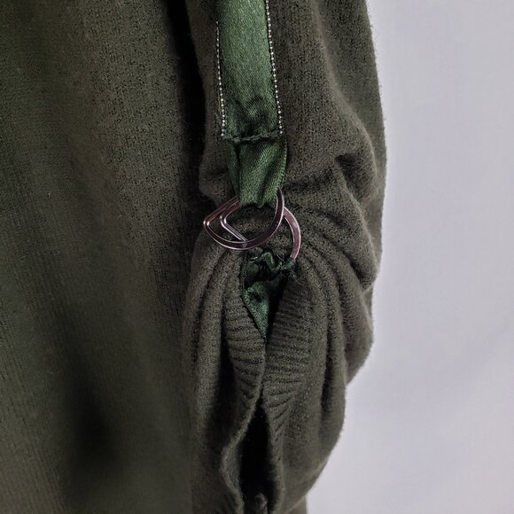 Frank Lyman Open Front Cardigan 3/4 Sleeve Olive Green Knit Coverup Size XL - Picture 5 of 7